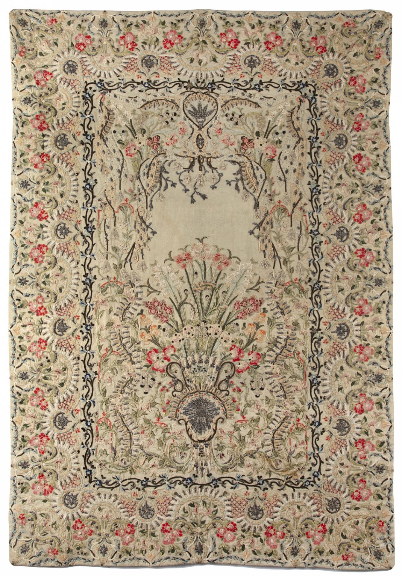 A BANYA LUKA EMBROIDERED AND APPLIQUE PANEL , OTTOMAN, EARLY 19TH CENTURY - Bild 2 aus 2