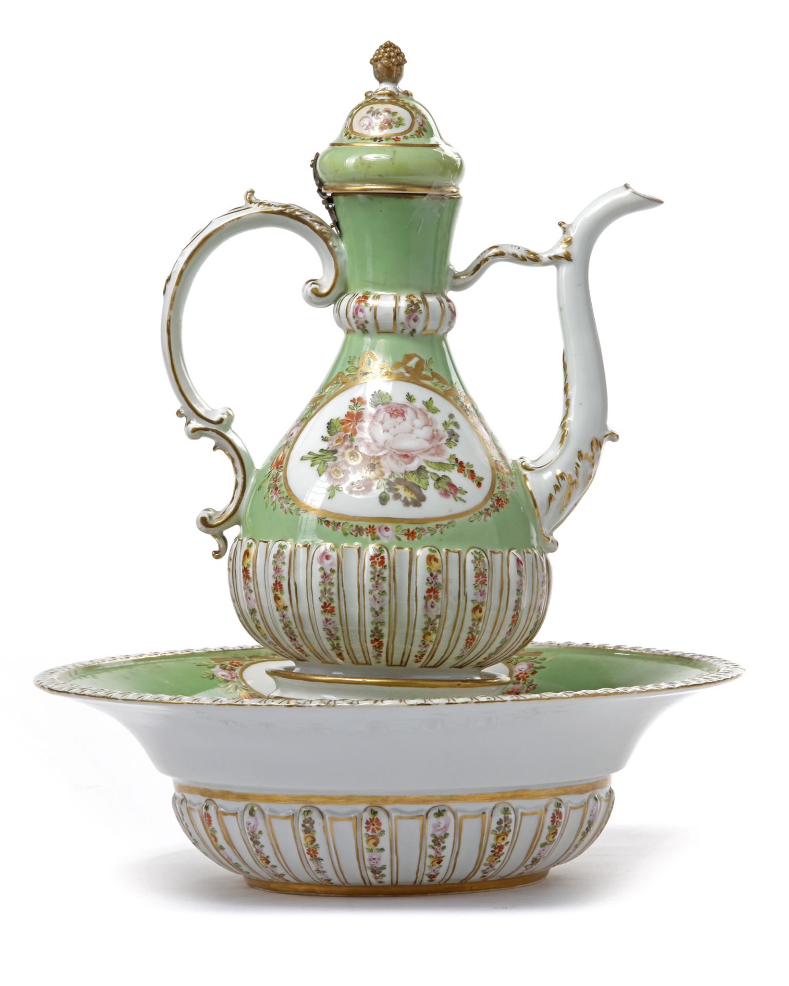 MEISSEN MARCOLINI PERIOD EWER AND BASIN( LEGEN-IBRIK) MARKED COUNT MARCOLINI (1774-1814) MADE FOR TH - Image 3 of 12