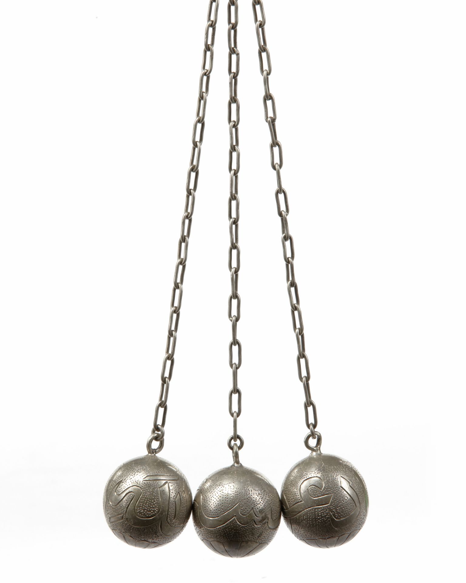 LARGE OTTOMAN SILVER PRAYER BEADS, LATE 19TH CENTURY - Image 6 of 12