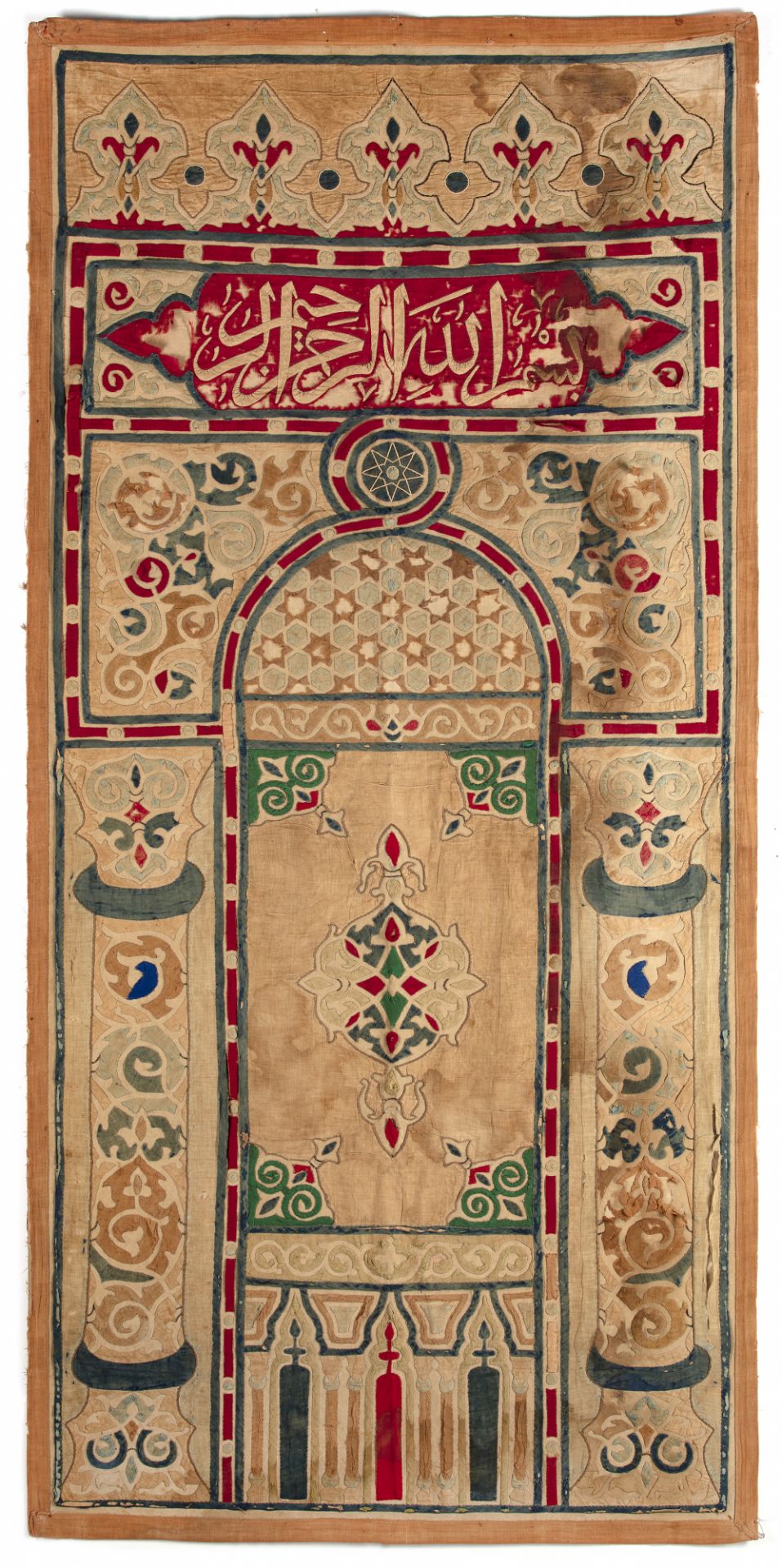 AN EGYPTIAN COTTON APPLIQUÉ HANGING, LATE 19TH CENTURY
