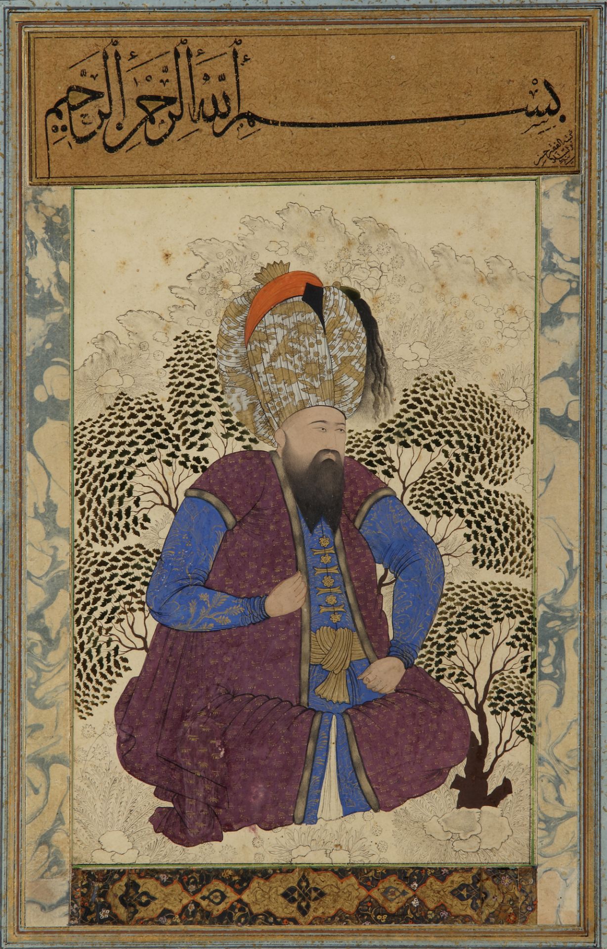 AN OTTOMAN SEATED GRAND VIZIER OR AN IMPORTANT PERSON BELONGING TO THE SULTANATE, 18TH-19TH CENTURY - Image 2 of 2