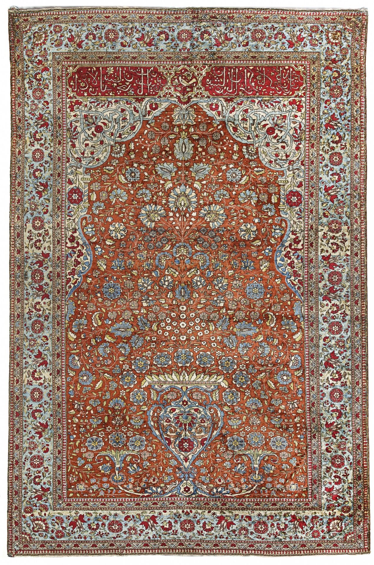 A KASHAN 'MOHTASHAM' SILK RUG, PERSIA, QAJAR PERIOD