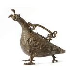 AN UNIQUE CHINESE BRONZE BIRD-SHAPED EWER (ZUN), EASTERN ZHOU DYNASTY, SPRING AND AUTUMN PERIOD CA.