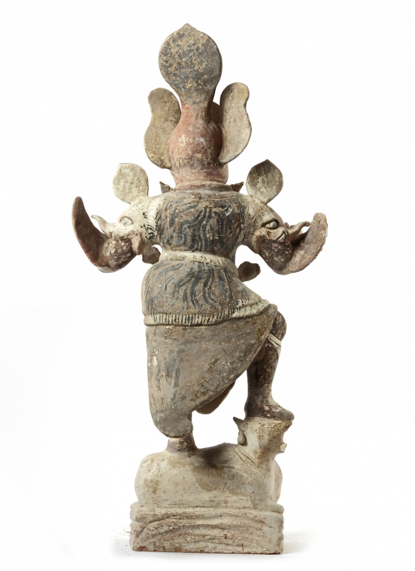 A CHINESE PAINTED POTTERY GUARDIAN, TANG DYNASTY (618-907) - Image 4 of 4