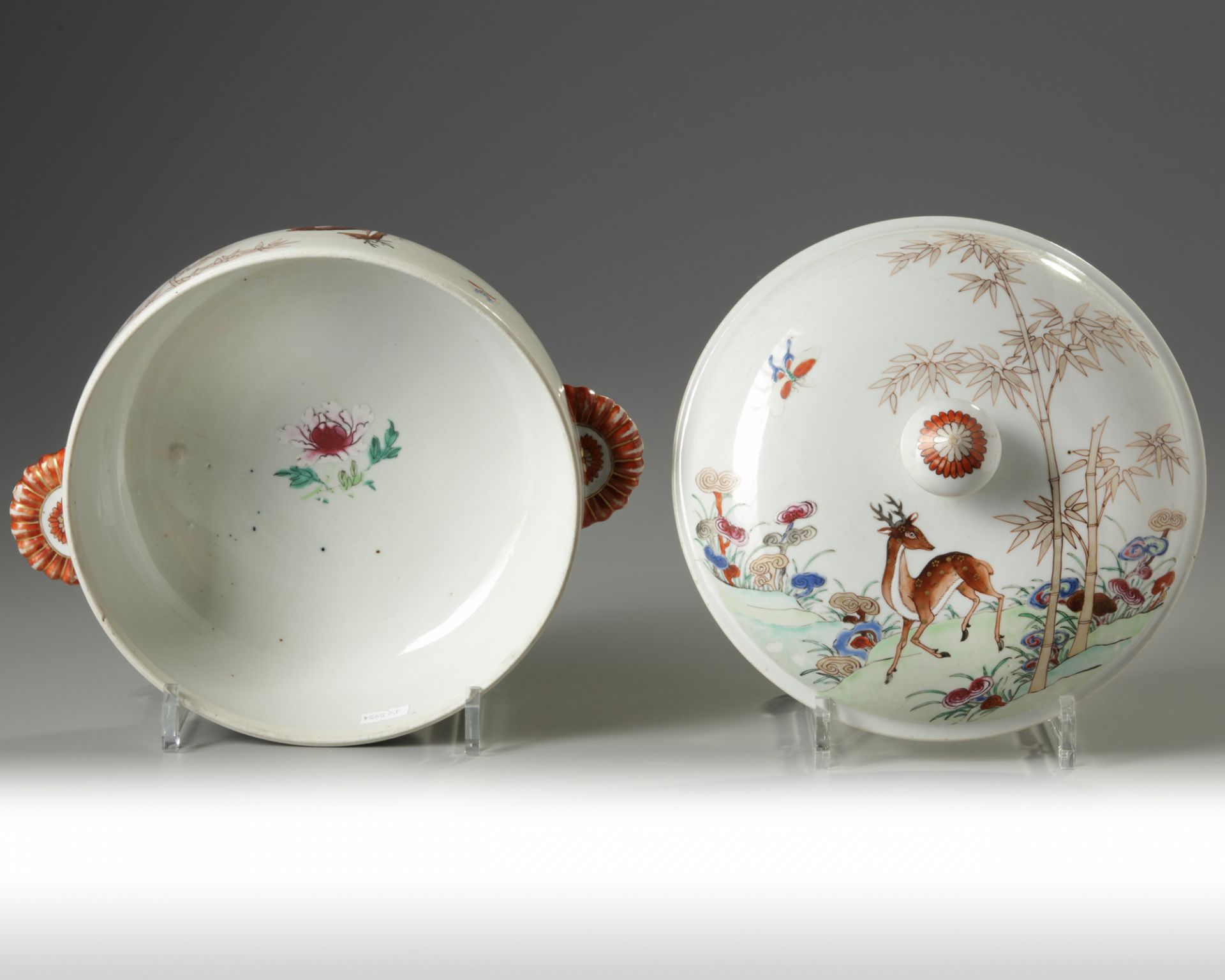 A CHINESE FAMILLE ROSE 'DEER' TUREEN AND COVER, 18TH CENTURY - Image 5 of 5