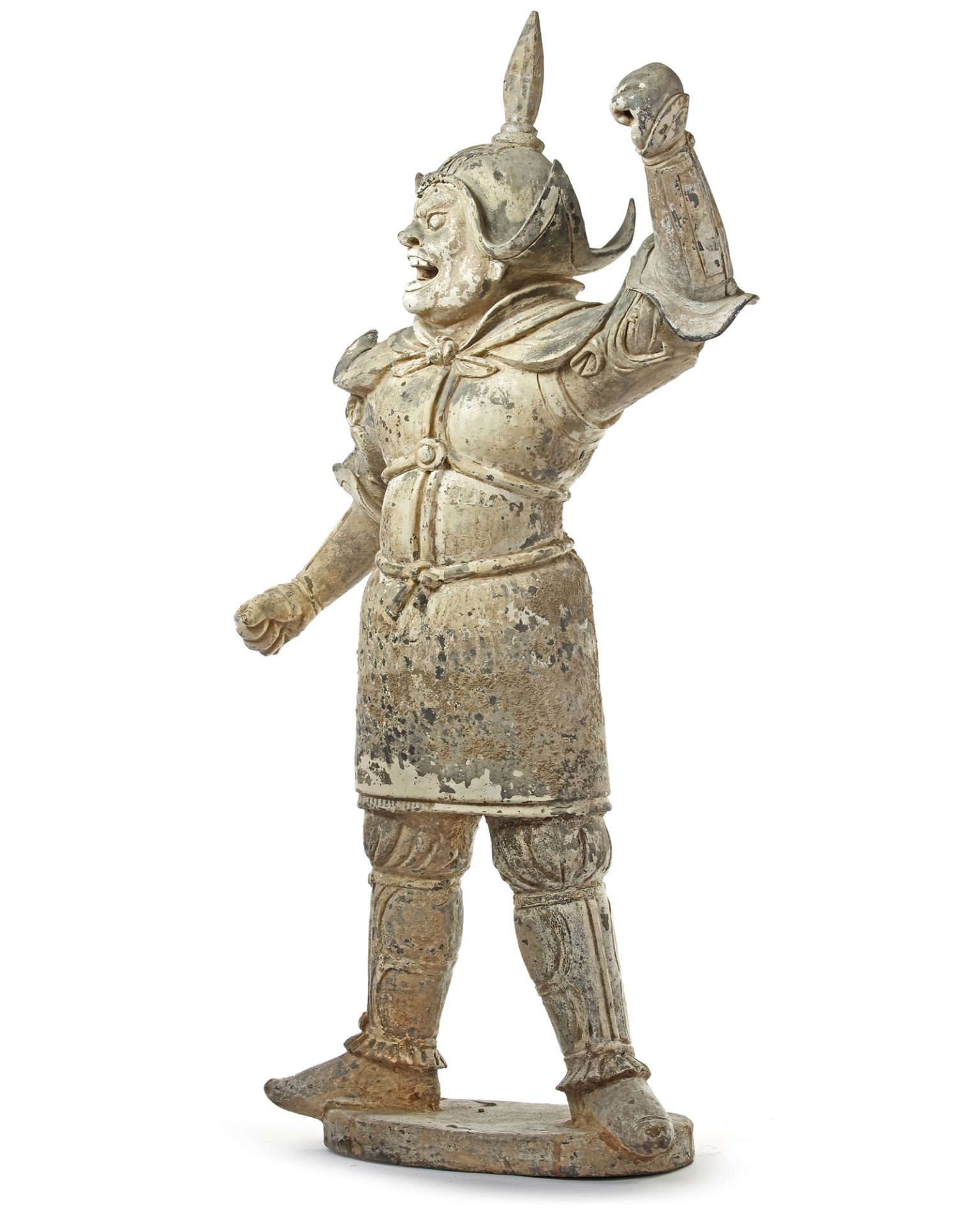 A LARGE CHINESE POTTERY GUARDIAN KING, EARLY TANG DYNASTY, MID 7TH CENTURY - Image 2 of 6