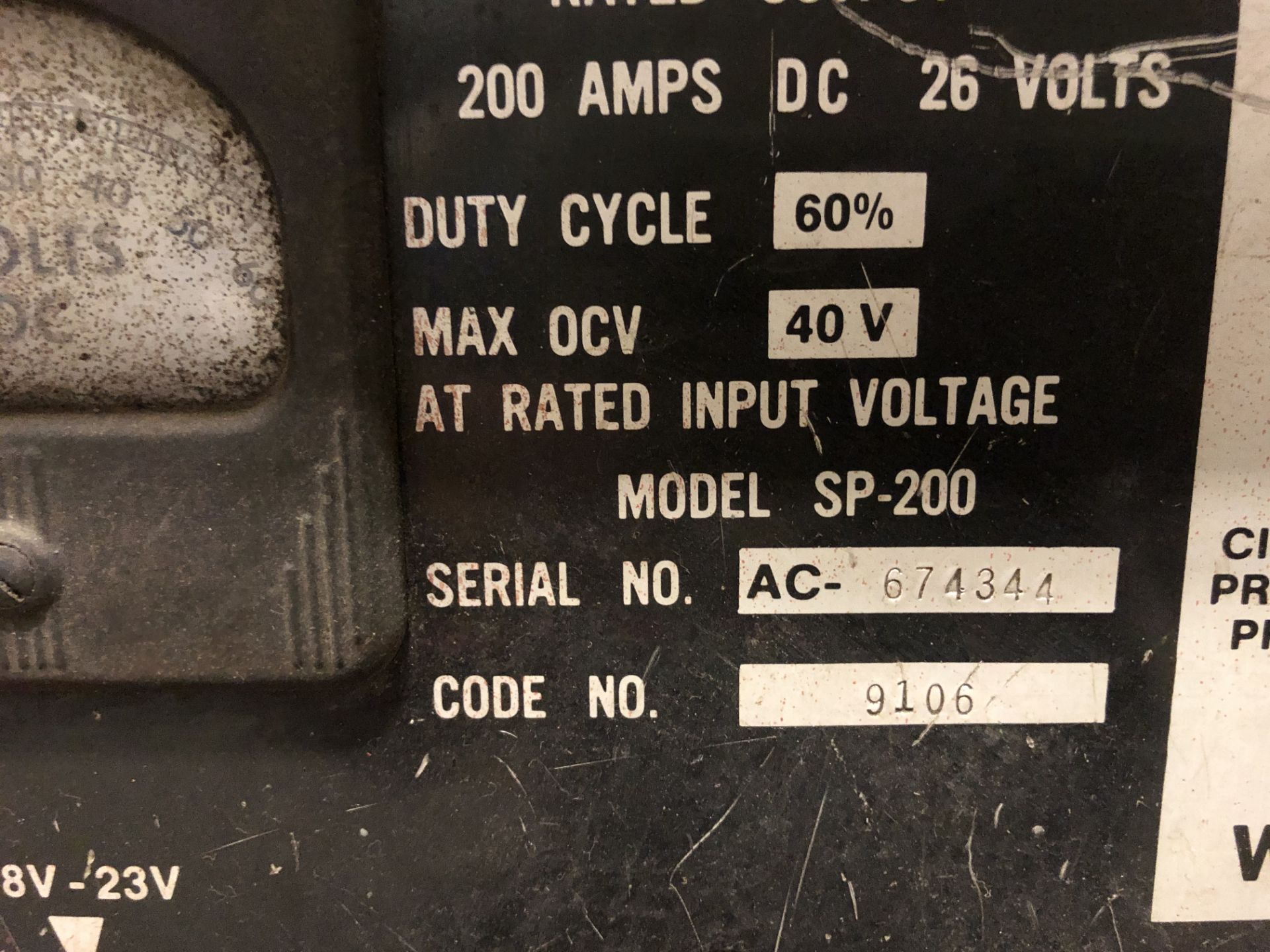 Idealarc SP-200 200 amp welder, single phase - Image 2 of 2