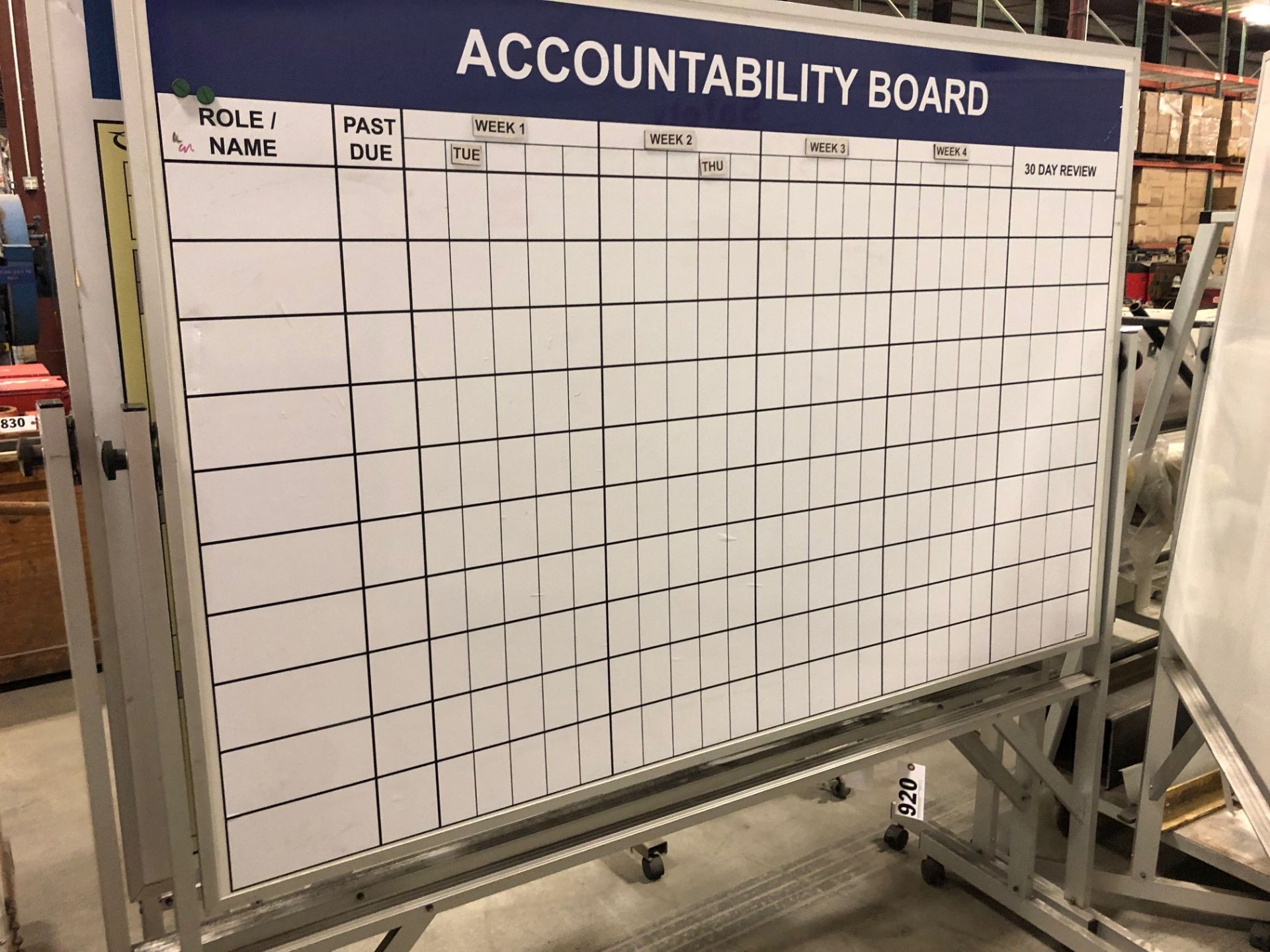 Rolling magnetic whiteboard 6’ x 4’