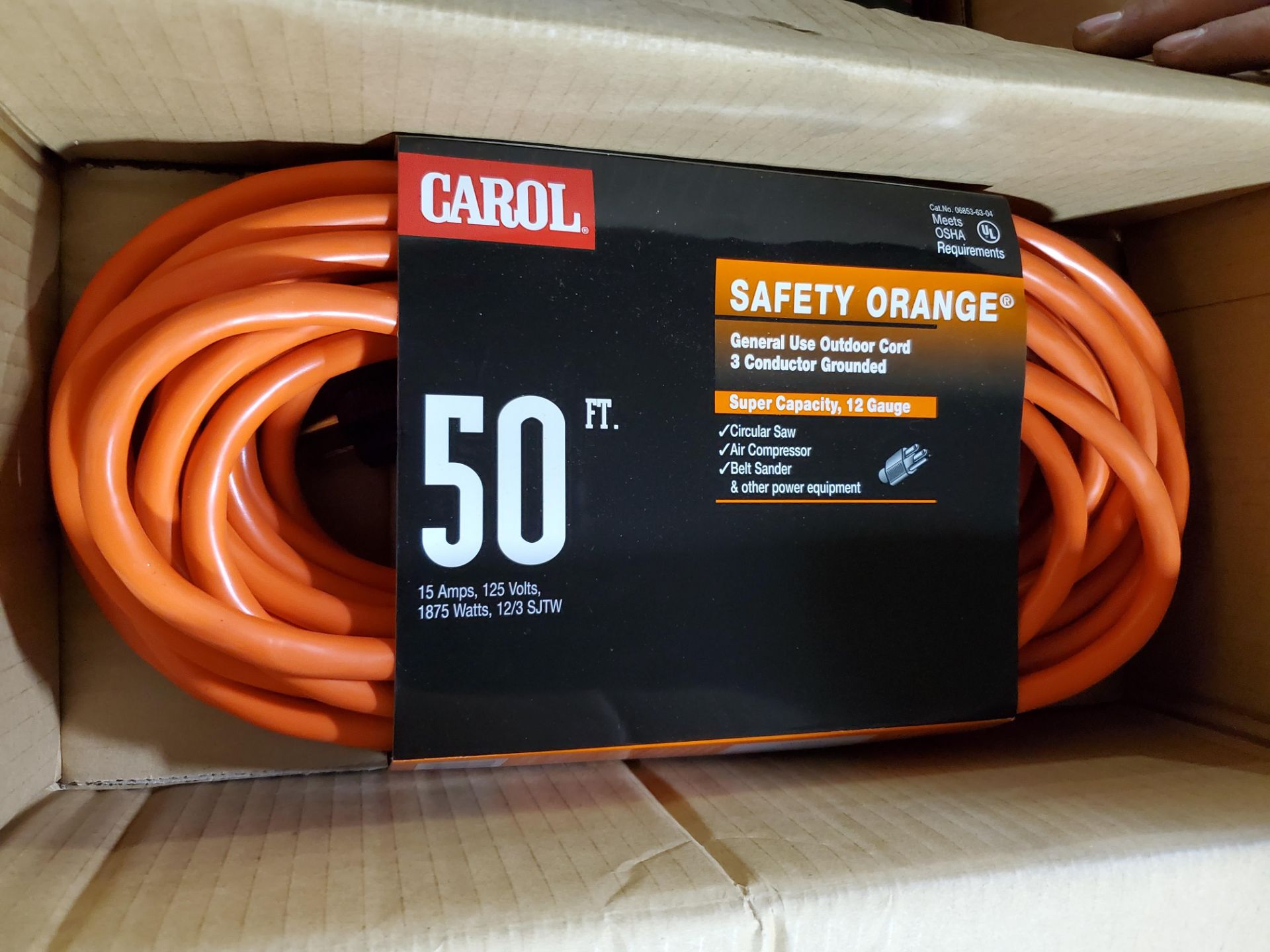(5) 50' Safety Orange Extension Cords