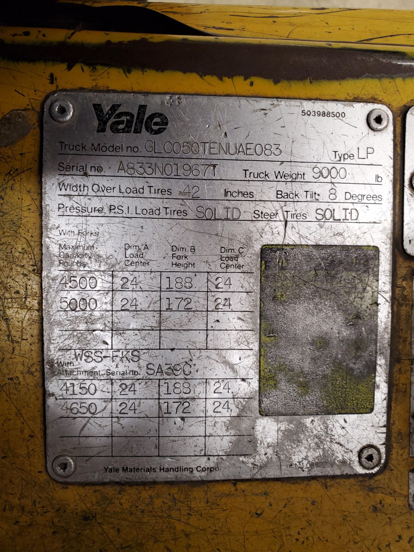 1996 Yale Propane Forklift - Image 5 of 5