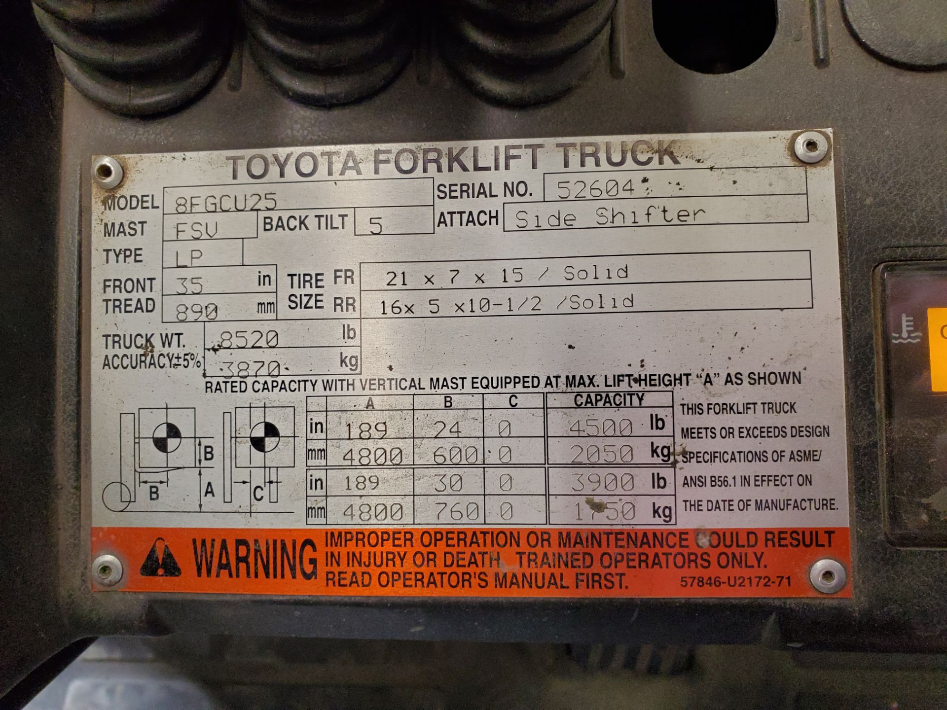 2014 Toyota Propane Fork Lift - Image 5 of 5