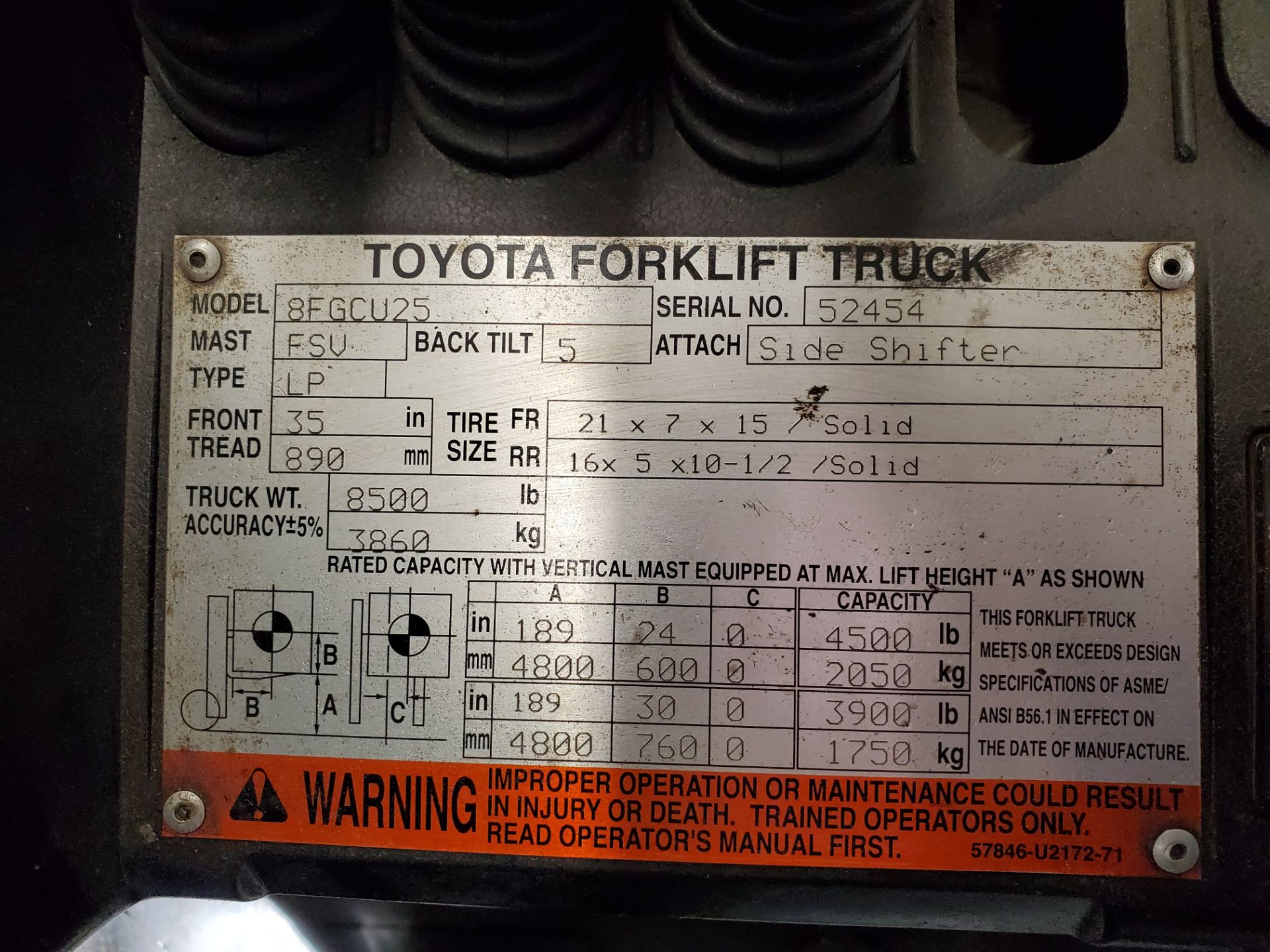 2014 Toyota Propane Fork Lift - Image 5 of 5