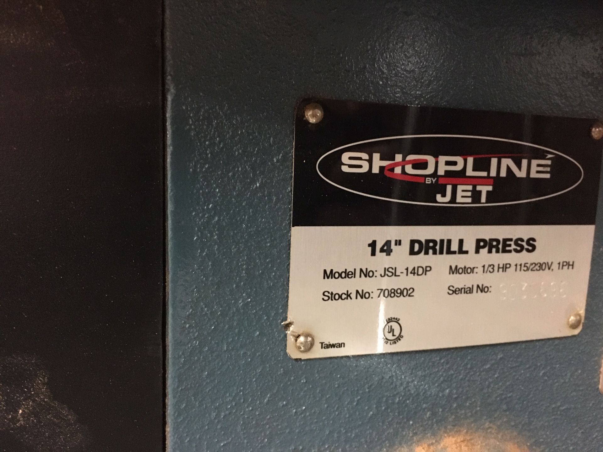 Jet JSL-14DP 14" Drill Press on Stand - Image 2 of 2