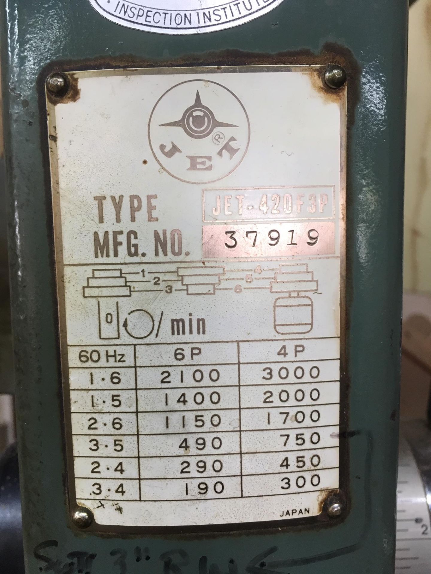 Jet 420-F3P 1.5HP 6 speed Drill Press - Image 2 of 2