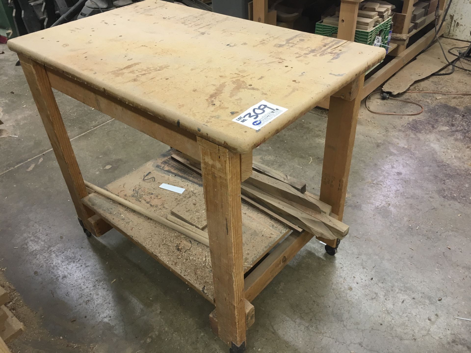 2' x 40" Wood Shop Cart