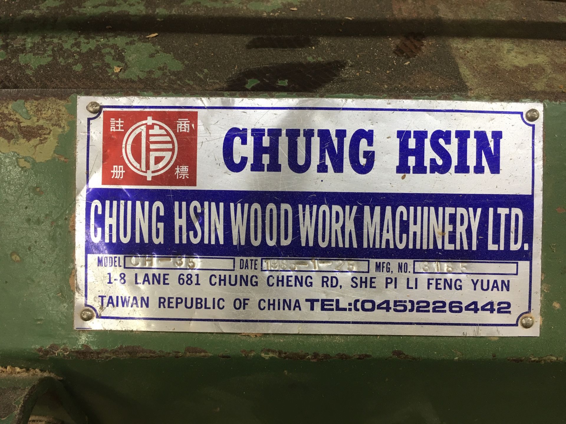 1985 Chung Hsin CH-35 Auctomatic Round Rod Machine 440V s/n 3185 - Image 2 of 2