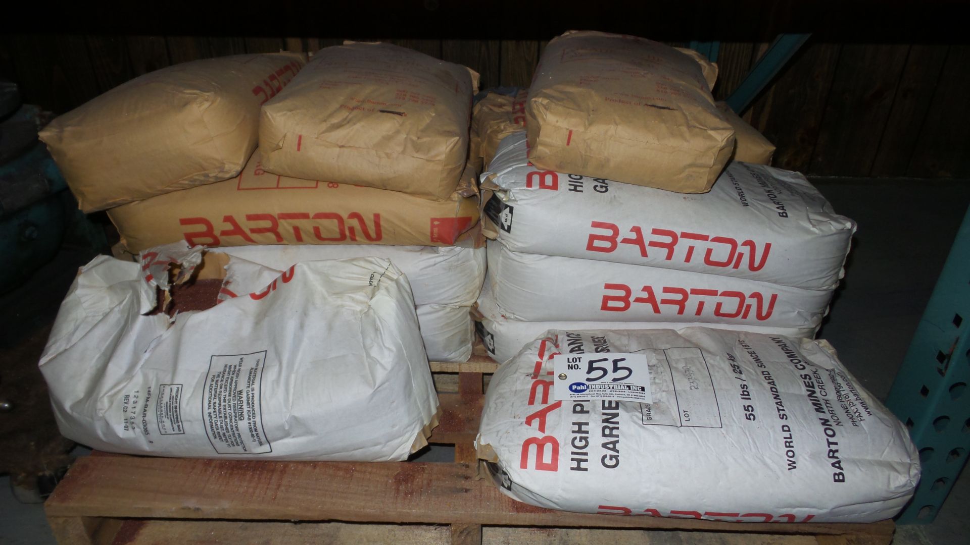 Pallet of Barton High Performance Garnet Abrasives 55lb Bags