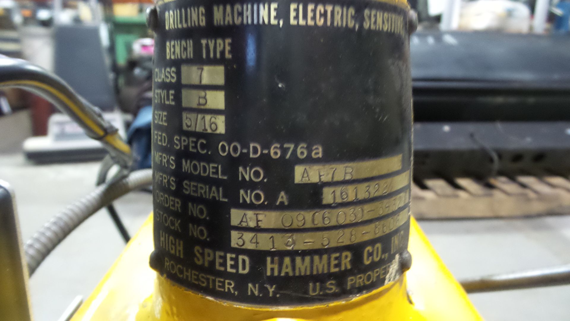 High Speed Hammer Co AF-7B 5/16 Electric Sensitive Drilling Machine - Image 3 of 3