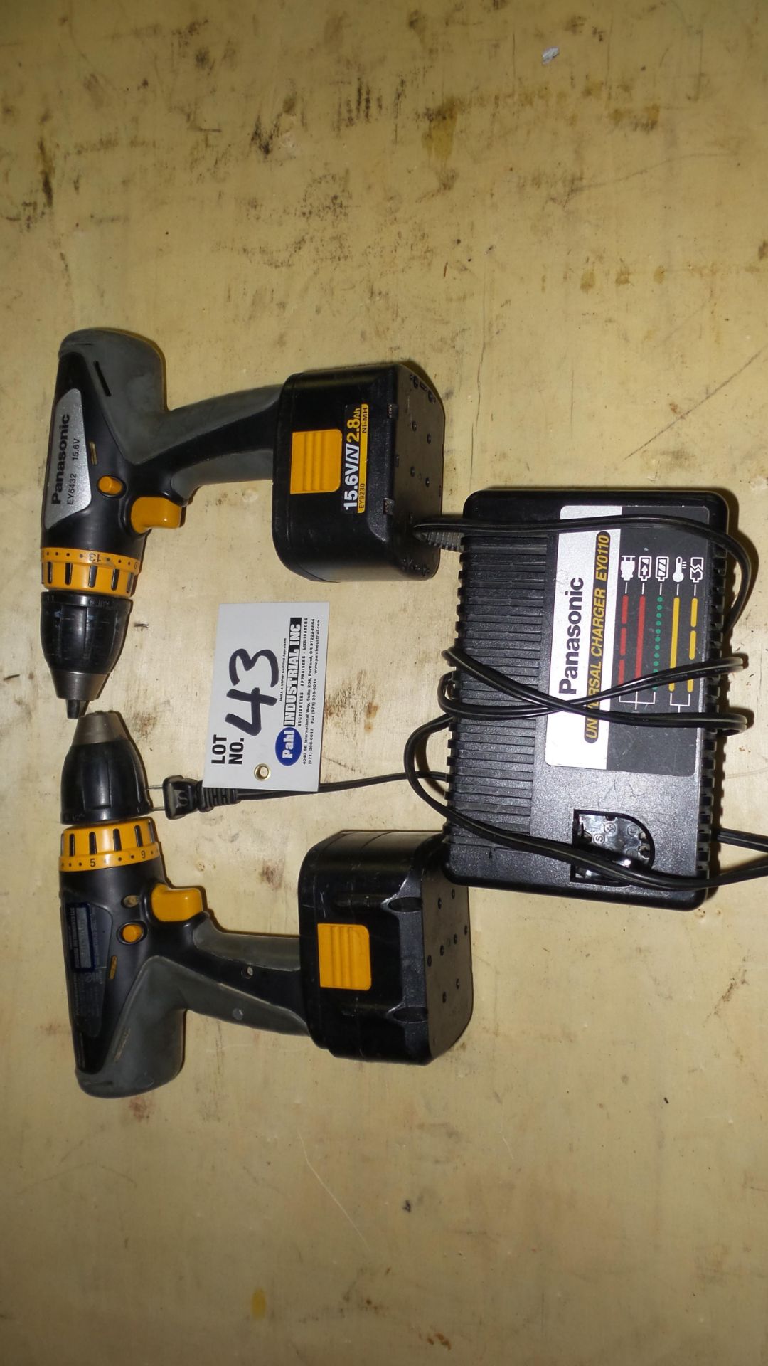 2 Panasonic Cordless Drills 15.6V c/w 2 batteries and charger