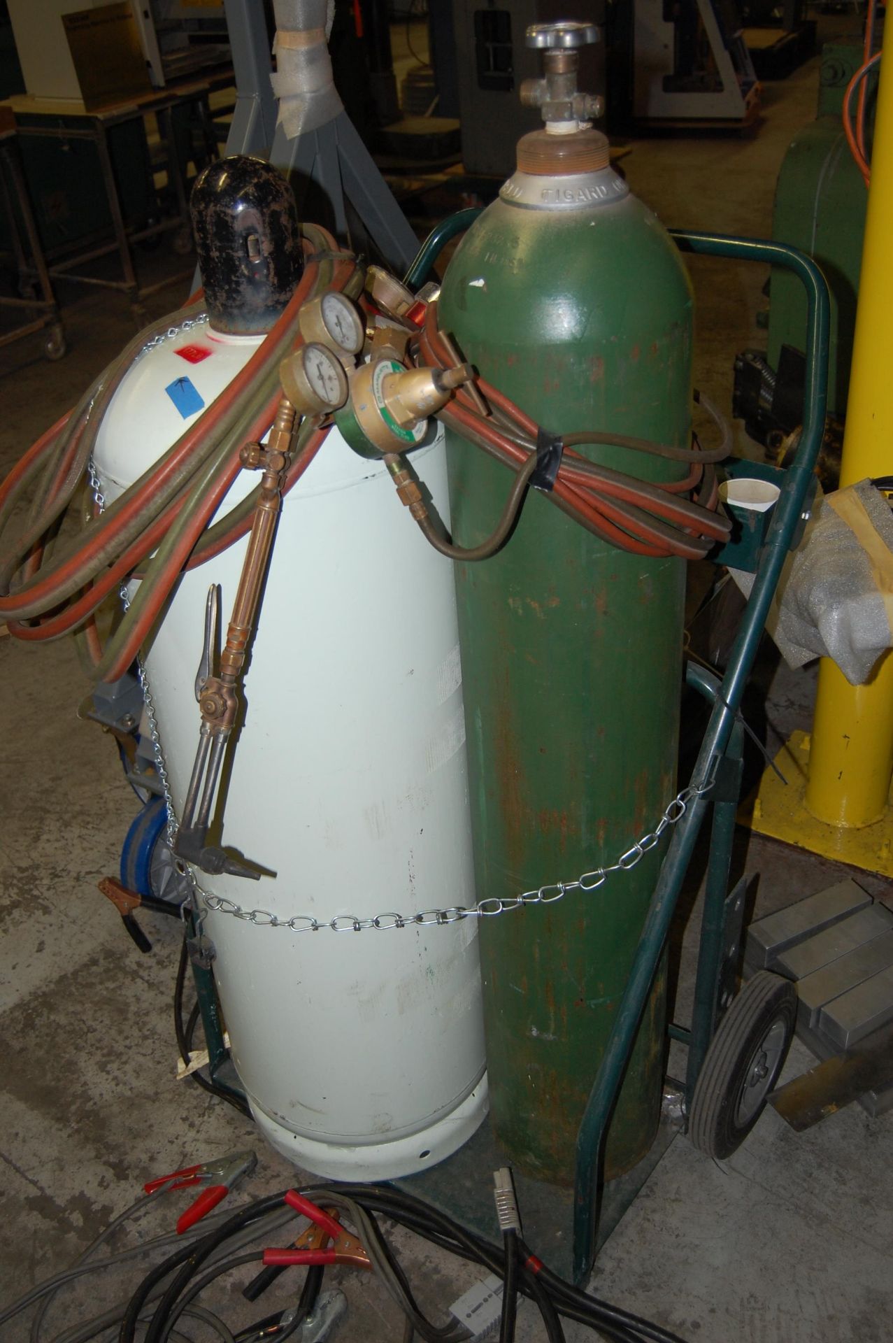 Oxygen/Propylene Cart with Two Tanks, Leads, Torch