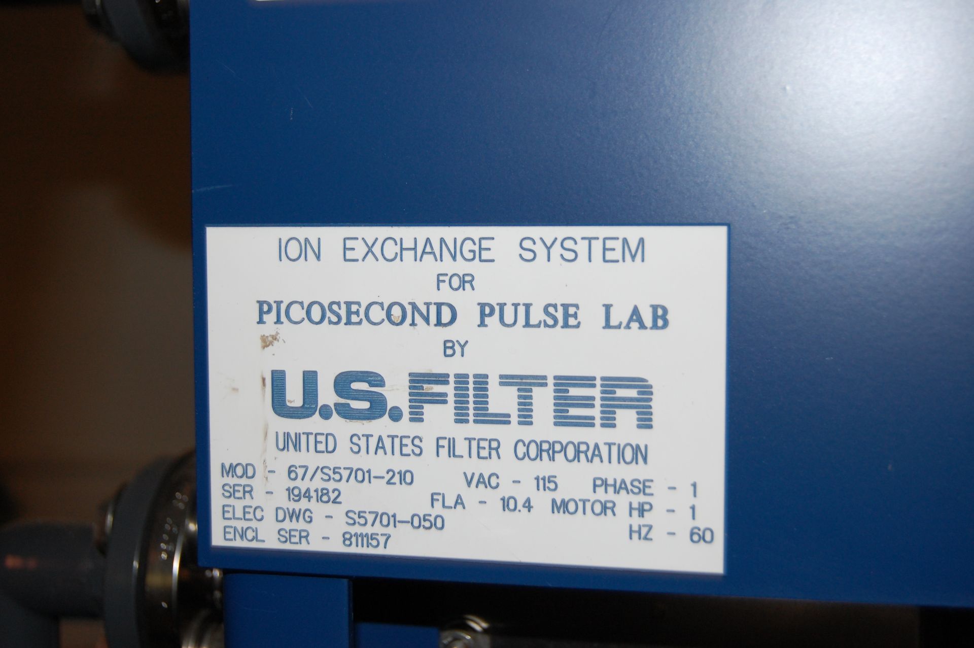 US Filter UHP-5 Water Deionizer Exchange System - Image 5 of 5