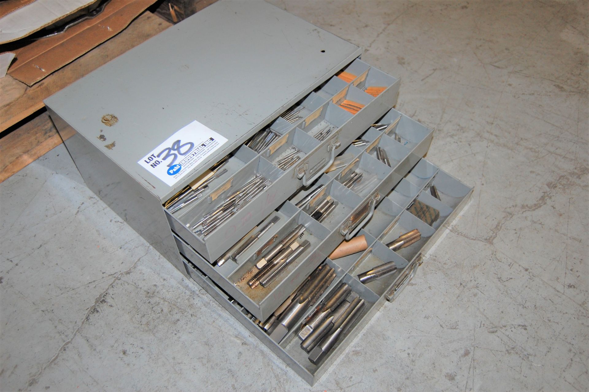 Large Assortment of Taps with 3-Level Sliding Drawer Cabinet