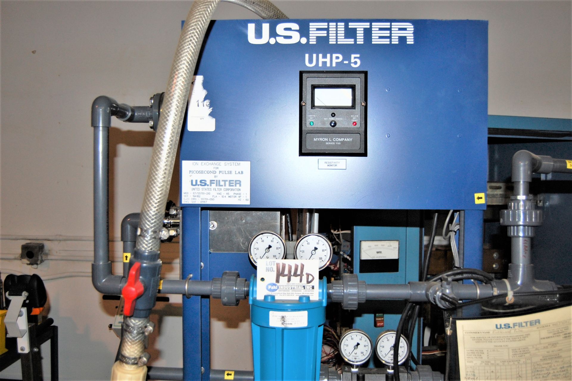 US Filter UHP-5 Water Deionizer Exchange System - Image 3 of 5
