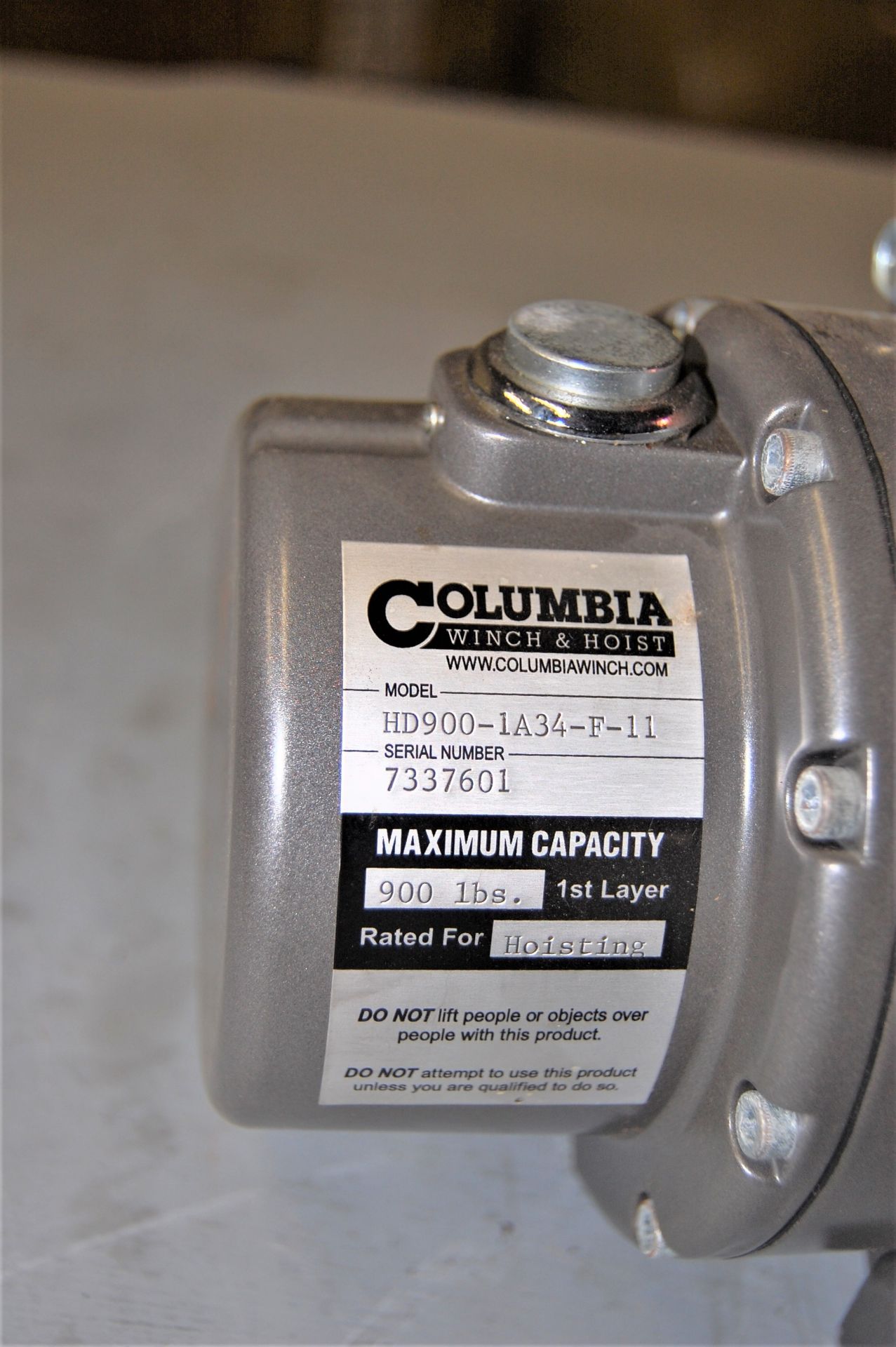 Columbia 1000LB Electric Planetary Drive Hoist Winch with Pendant Control - Image 3 of 3