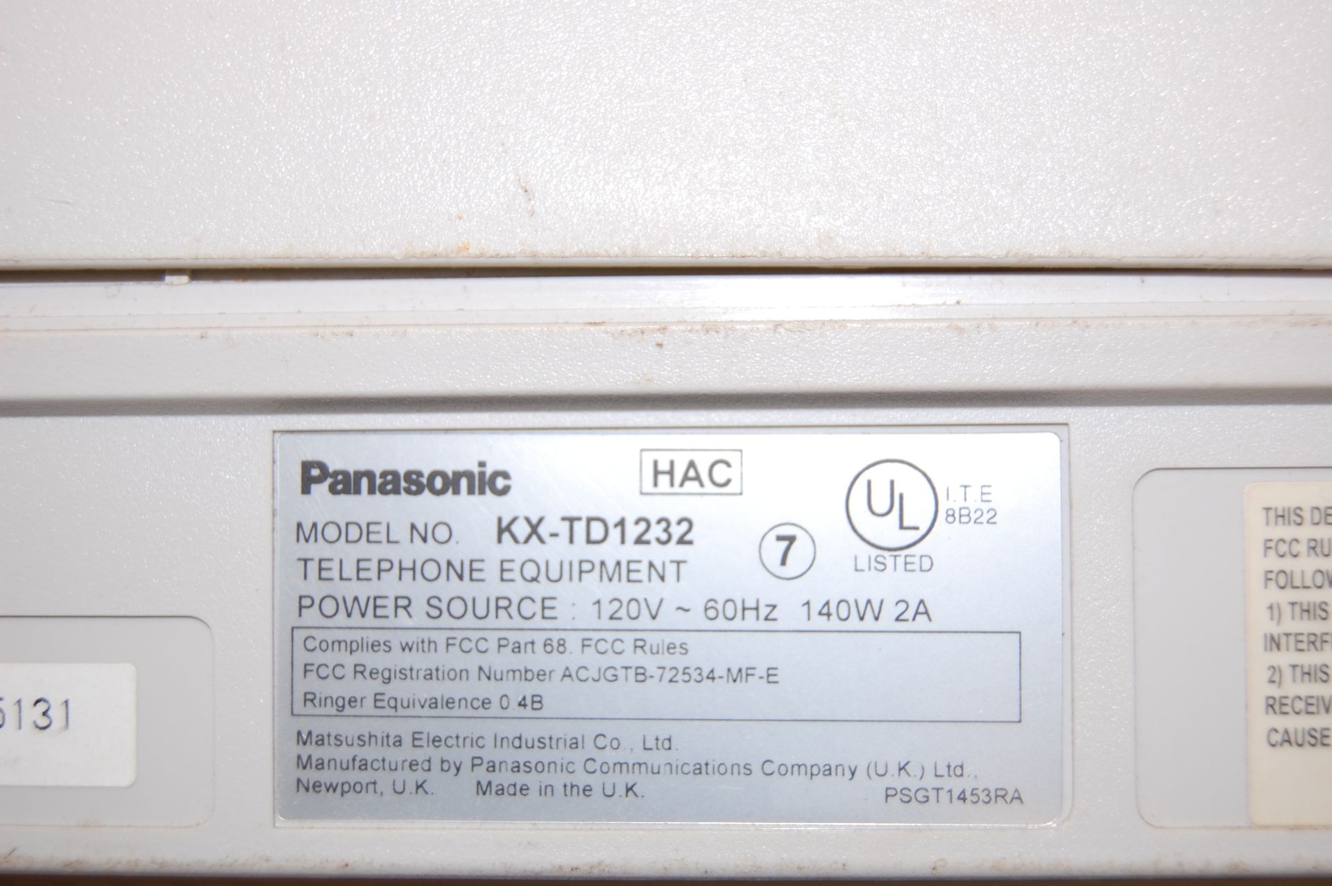 Panasonic D1232 Digital Super Hybrid System - Image 2 of 2