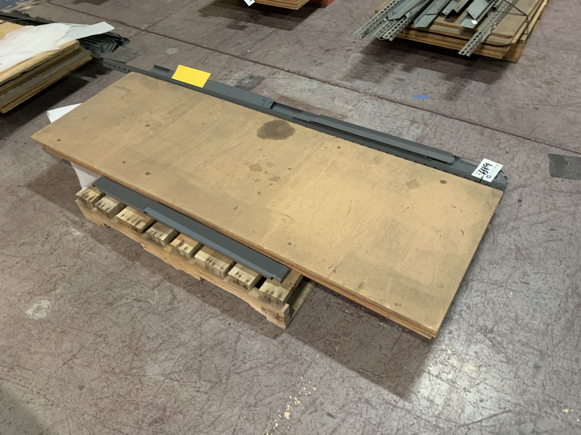 Steel Frame Shelving Unit w/boards (disassembled)