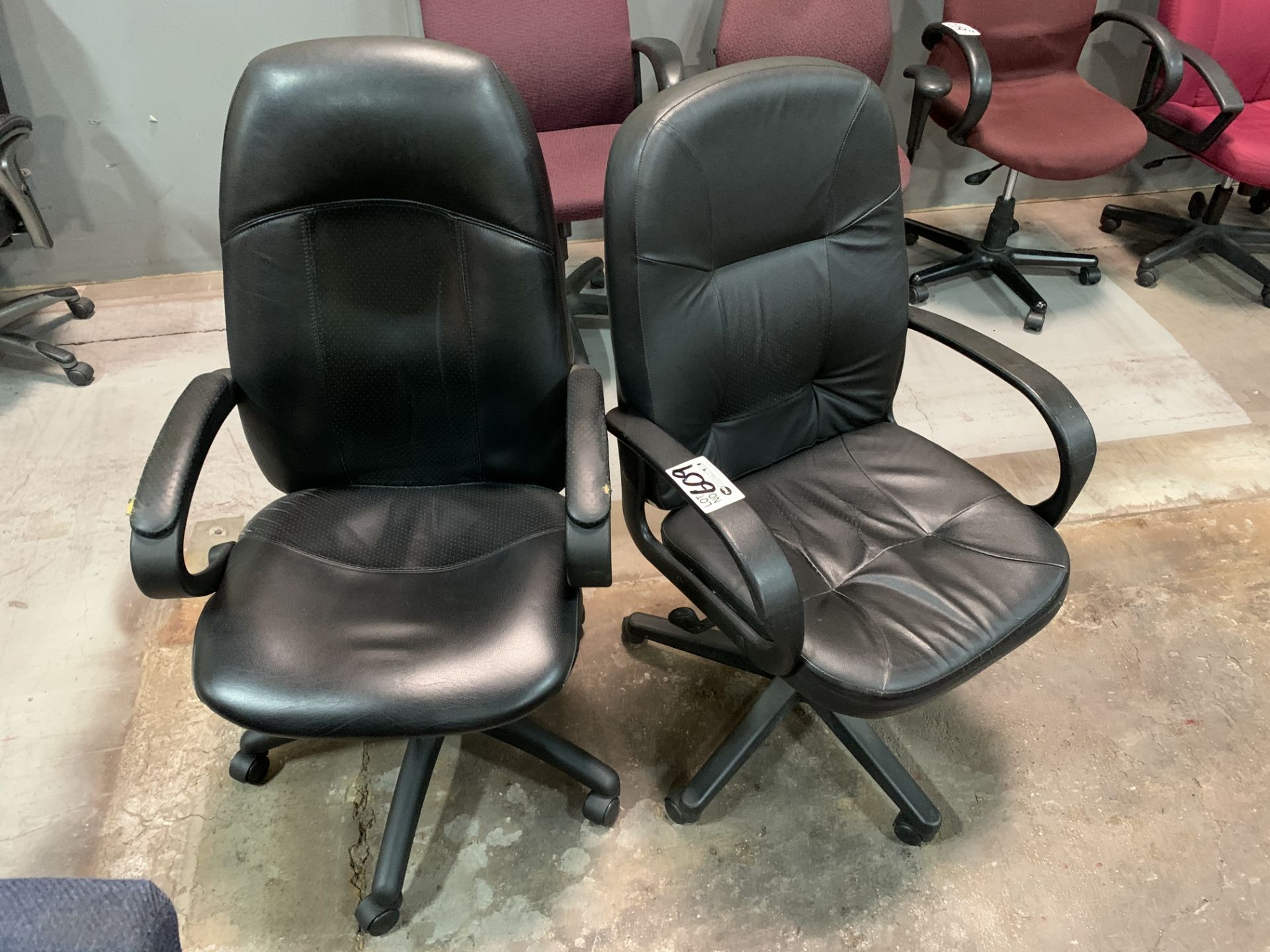 (2) Adjustable Leather Office Chairs
