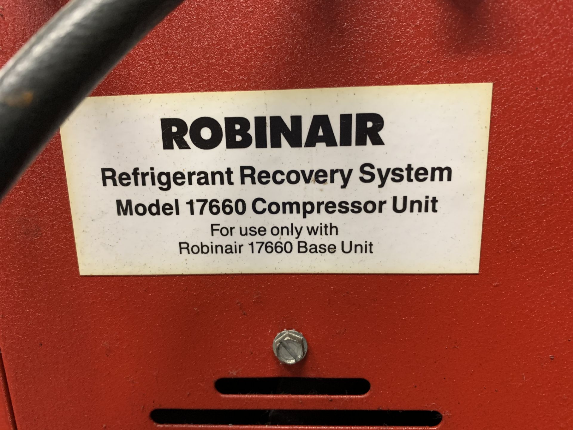Robinair Refrigerant Recovery System model 17660 Base Unit w/Robinair 17660 Compressor Unit - Image 4 of 4