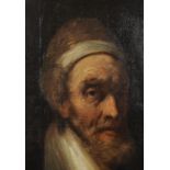 19th Century Dutch School. Portrait of a Bearded Man, Oil on Canvas, a Fragment, 15.25" x 10.75" (