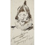 John Seymour Lucas (1849-1923) British. The Head of a Guard, Ink, Signed, Inscribed and Dated '