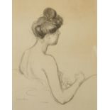 Theophile Alexandre Steinlen (1859-1923) French/Swiss. Study of the Back of a Seated Woman, with her