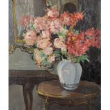 Attributed to Eva Henrietta Hamilton (1876-1920) Irish. Still Life with Flowers in a White Vase, Oil