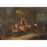 Early 19th Century Dutch School. A Tavern Scene, with Figures Dancing, Oil on Canvas, 17.5" x 24.