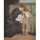 William Rothenstein (1872-1945) British. "Mother and Child", a Portrait of the Artist's Wife Alice