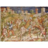 Early 20th Century European School in the 13th Century Style. A Medieval Hunting Scene, Oil on