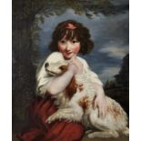 Manner of Joshua Reynolds (1723-1792) British. "Portrait of Miss Mathew, later Lady Elizabeth