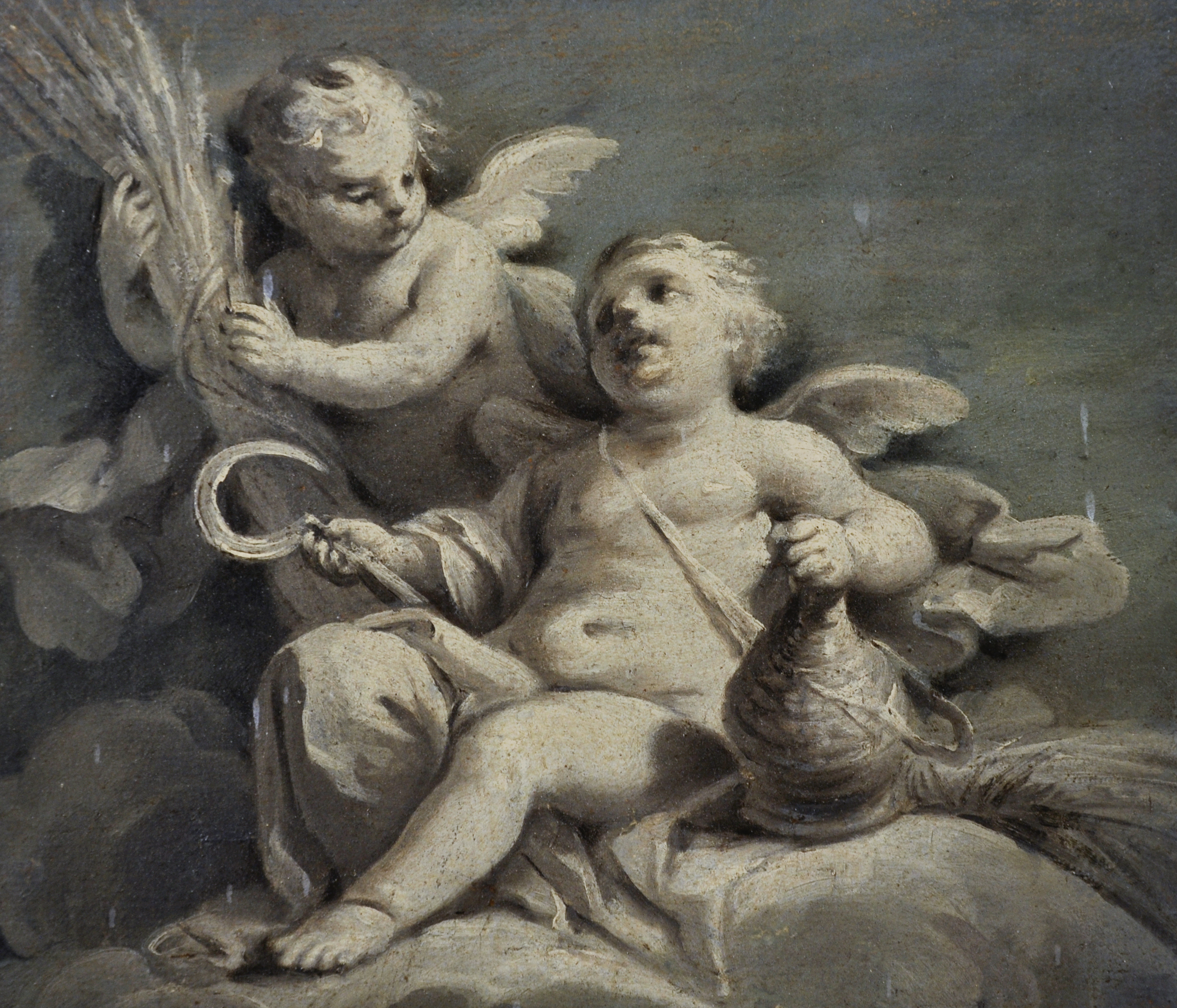 Jacob de Wit (c.1695-1754) Dutch. Allegory of Spring, with Putti, En Grisaille on Canvas, In a - Bild 3 aus 6