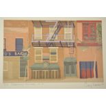 Hubert John Guy Vaesen (1912-2002) Belgian/British. "Greenwich Village, N.Y.", Silk Screenprint,