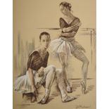 Dimitri Pavlenski (20th - 21st Century) Russian. Ballet Dancers in Tutus, Mixed Media, Signed,