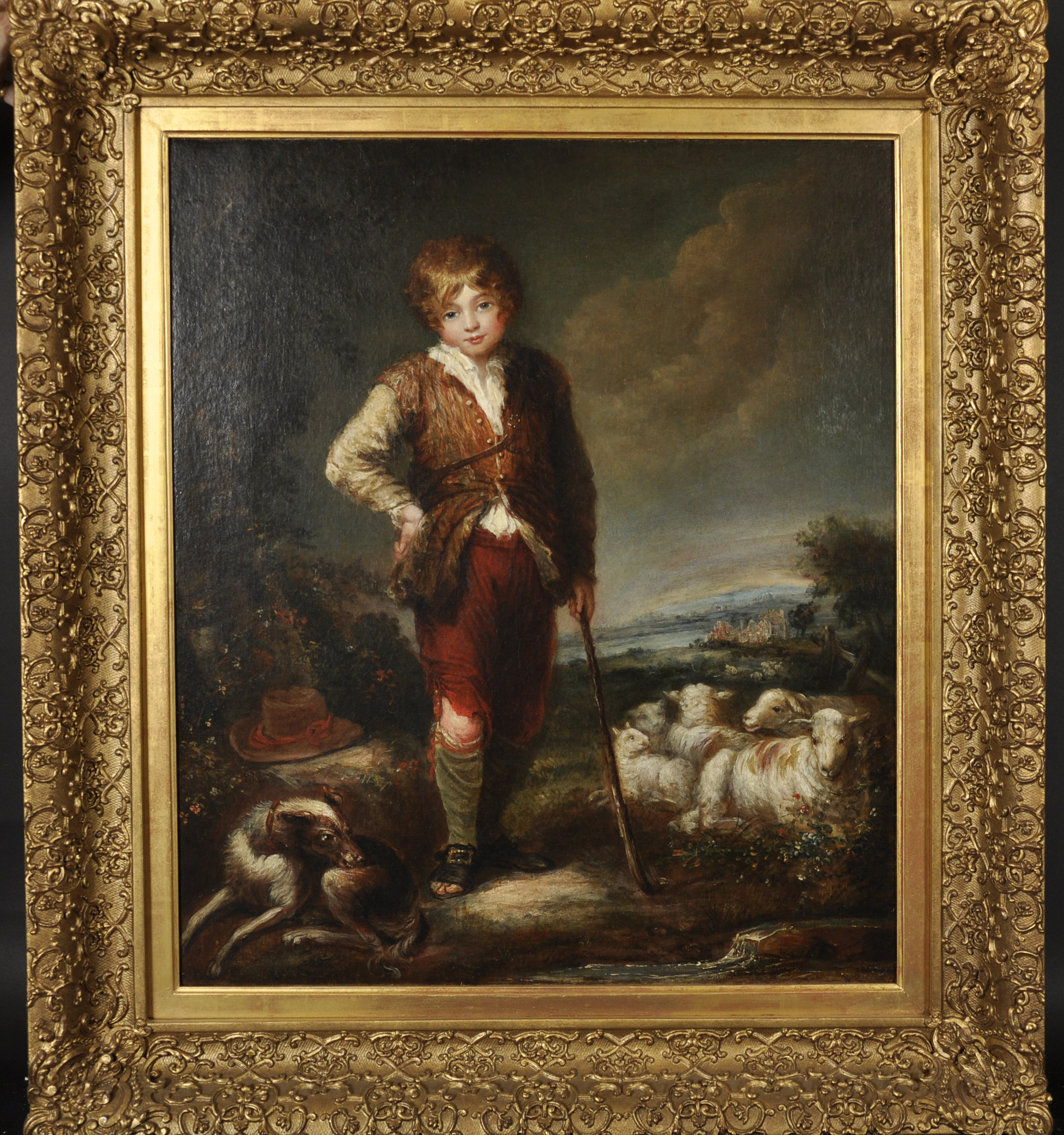 William Roth (fl.1768-1777) British. A Young Shepherd Boy with His Flock, a Dog by His Side, in a - Image 2 of 7