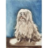... Hago (20th Century) European. "My Rady", Study of a Pekingese, Etching in Colours, Signed and