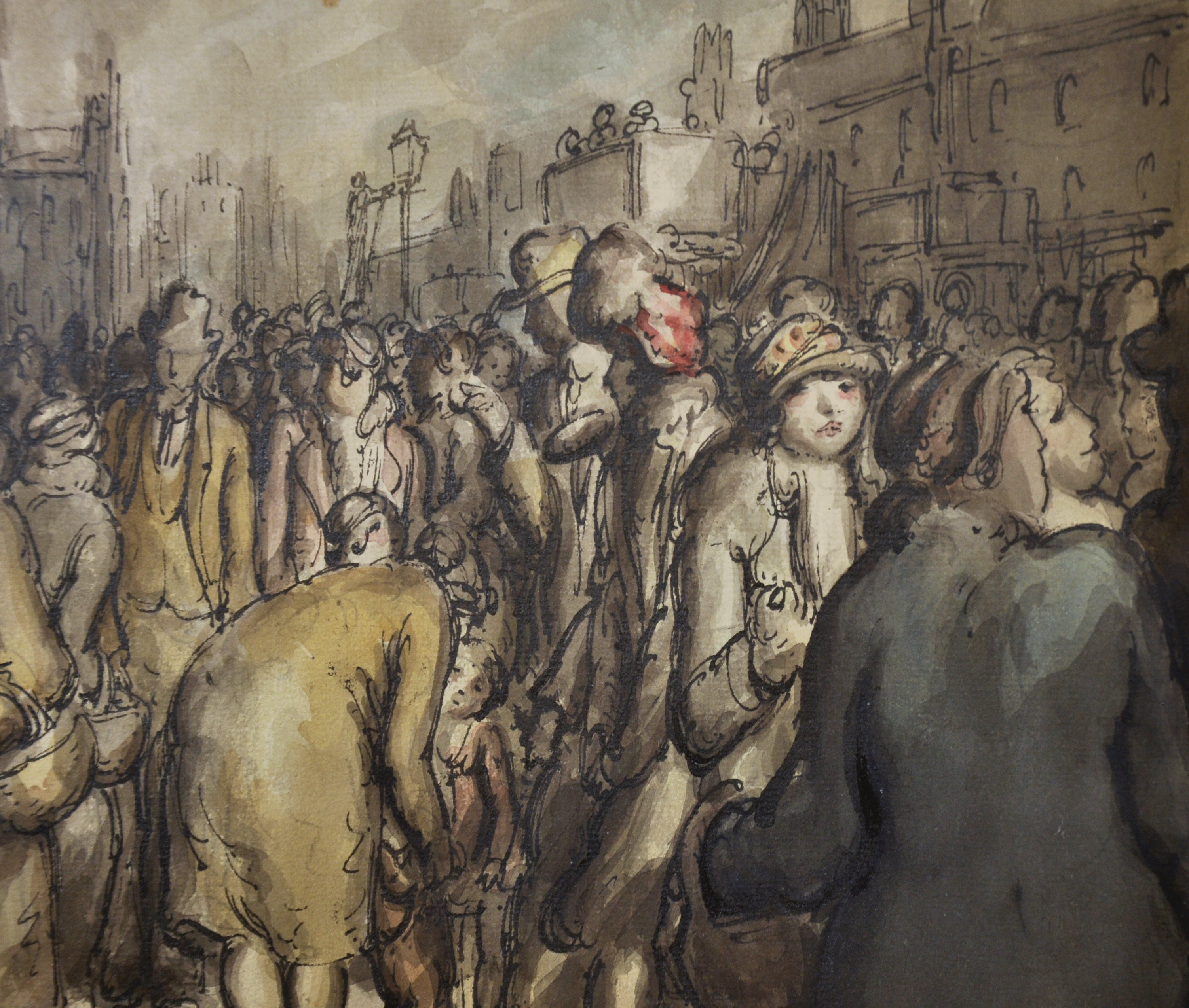 Harold Hope Read (1881-1959) British. A Busy Street Scene with Figures, Watercolour, 9.25" x 12. - Image 3 of 4
