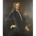 John Vanderbank (1694-1739) British. Three Quarter Length Portrait of a Wigged Gentleman, Dressed in