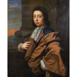 Circle of Godfrey Kneller (1646-1723) British. Portrait of a Nobleman, wearing a Brown Cape, Oil