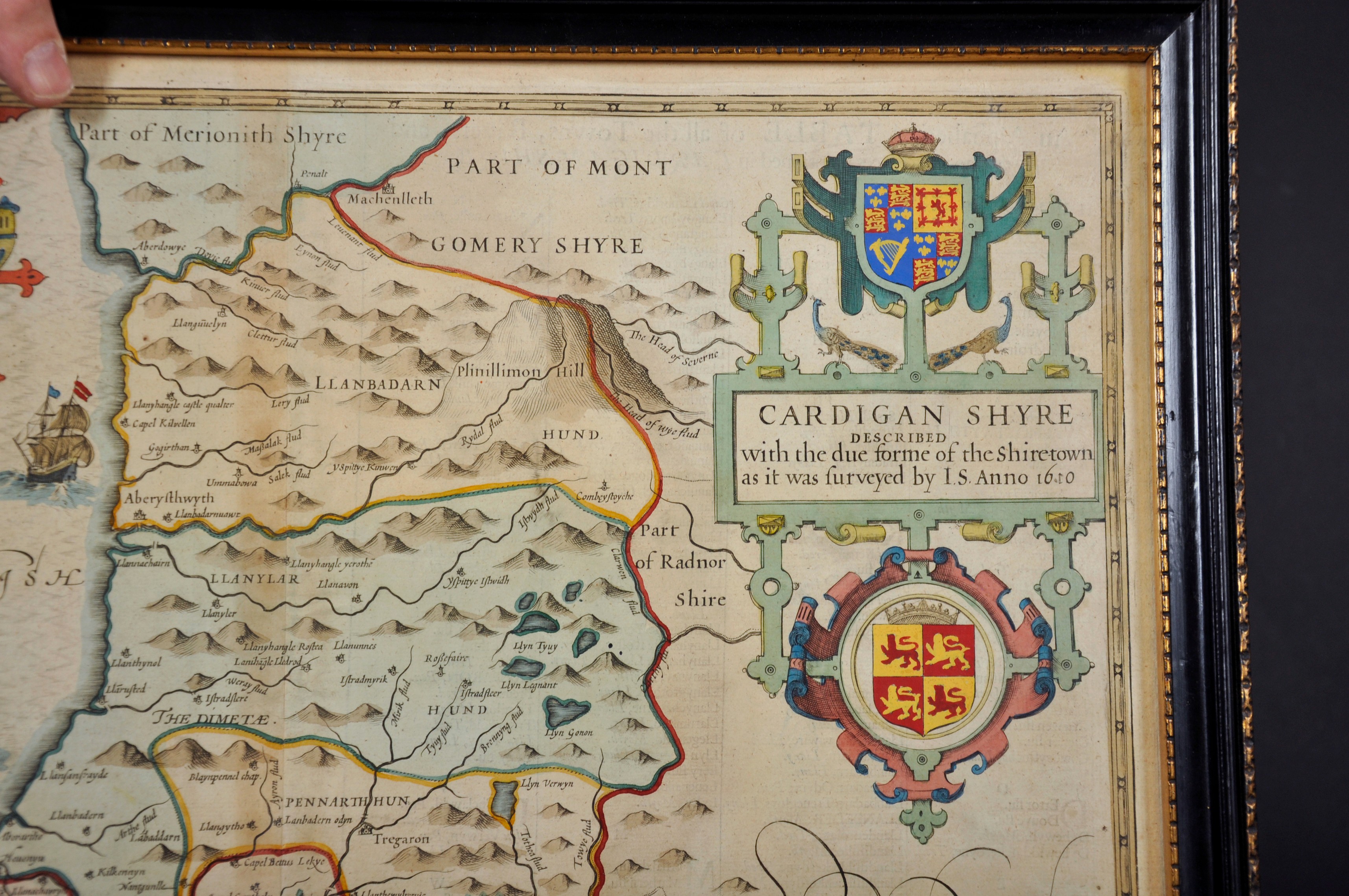 John Speede (1552-1629) British. "Cardigan, Shyre", Map in Colours, 15" x 19.75" (38.1 x 50.1cm). - Image 4 of 6