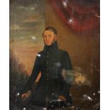 19th Century American School. A Coachman in Attire, Oil on Canvas, Unframed, 12" x 10" (30.4 x 25.